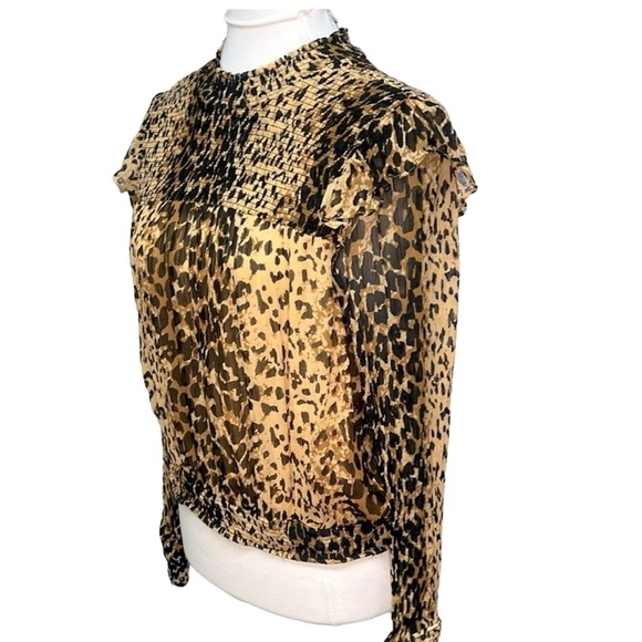 Free People “Roma” Animal Print Blouse - Picture 3 of 7
